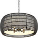 Everly 27.13 inch 60.00 watt Matte Black Chandelier Ceiling Light in Modern Black Rattan
