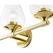 Willow 3 Light 23 inch Polished Brass Vanity Sconce Wall Light