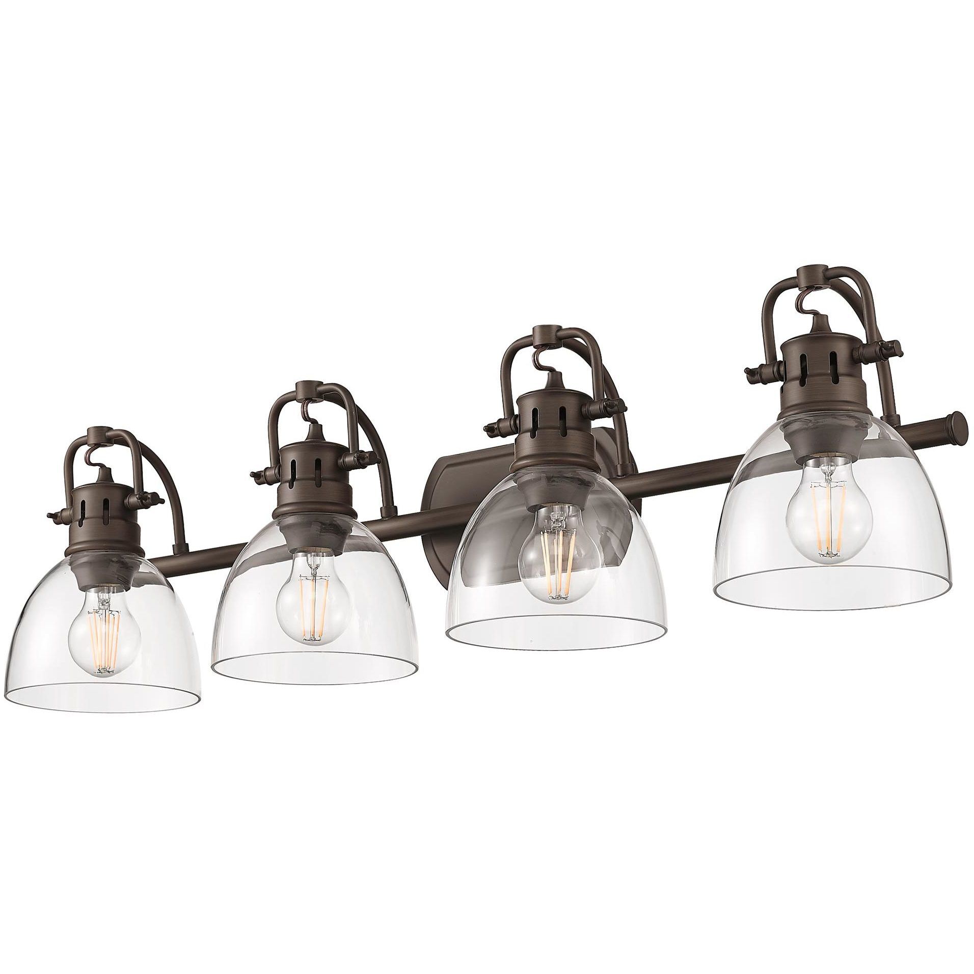 Yep Duncan Vanity Wall Light in Rubbed Bronze, Clear Glass