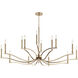 Malene 14 Light Champagne Bronze Chandelier Ceiling Light, 2 Tier Large