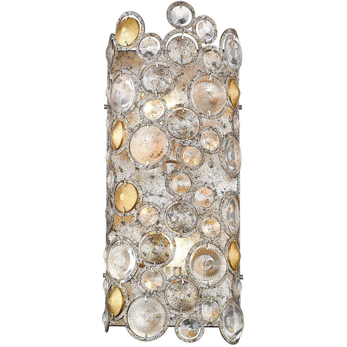 Vitozzi 2 Light 8 inch Antique Silver Leaf Sconce Wall Light