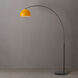 Half Dome 92 inch 14 watt Black Nickel and Black Arc Floor Lamp Portable Light in Mustard Steel