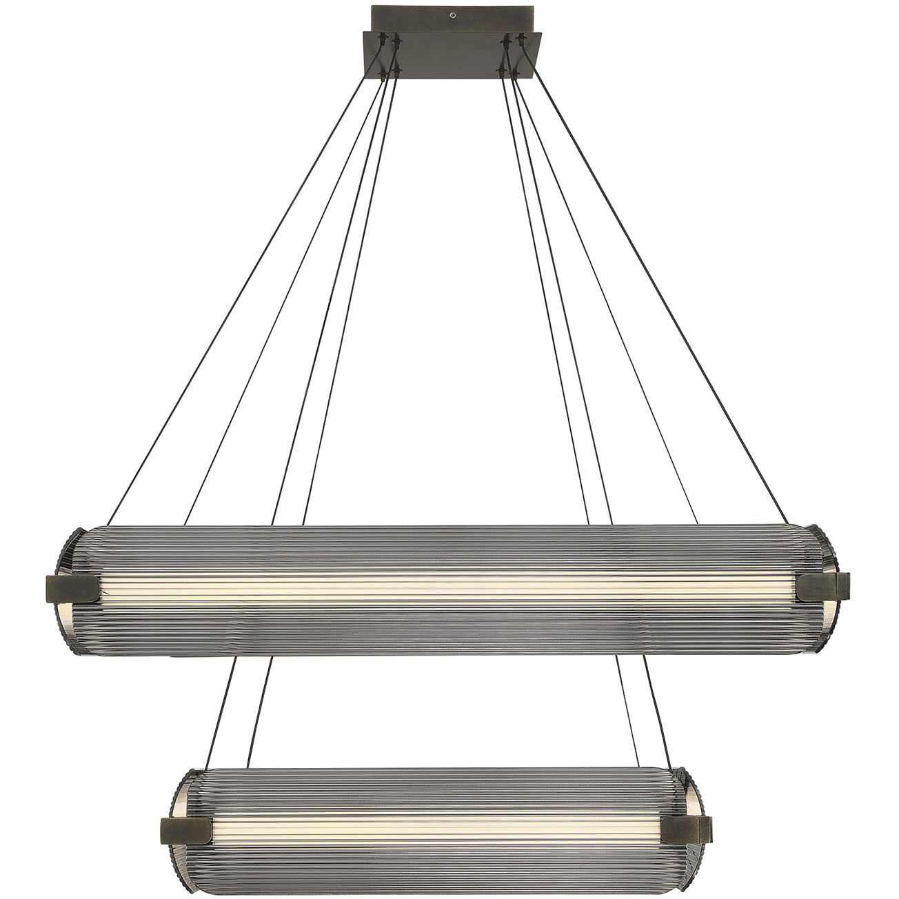 Neoness LED 34.25 inch Weathered Brass Grand Chandelier Ceiling Light in Smoke