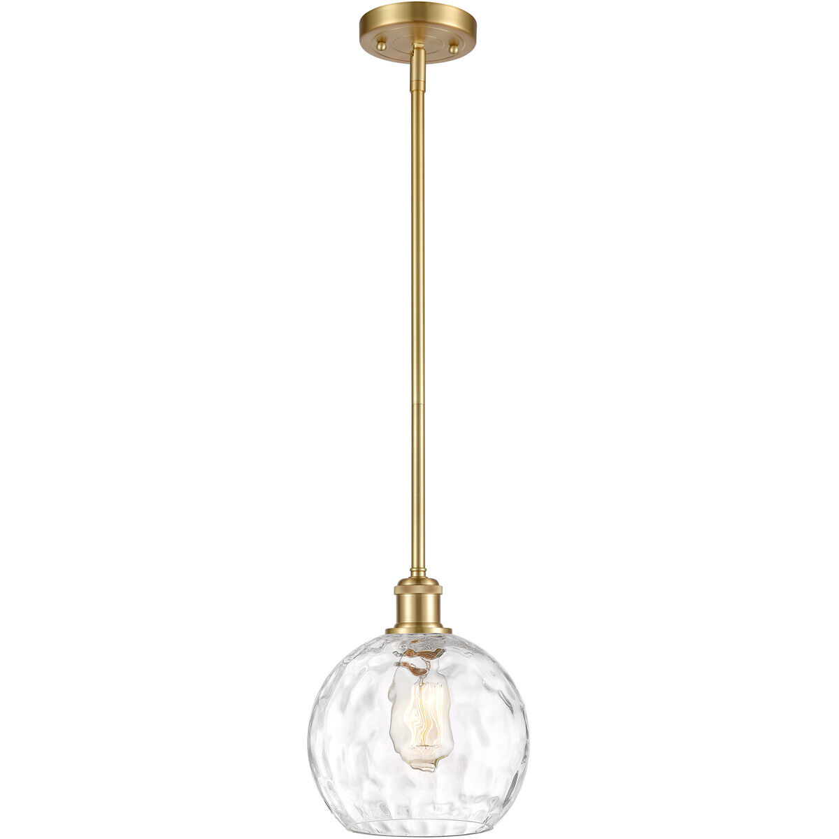 Ballston Athens Water Glass LED 8 inch Satin Gold Mini Pendant Ceiling Light