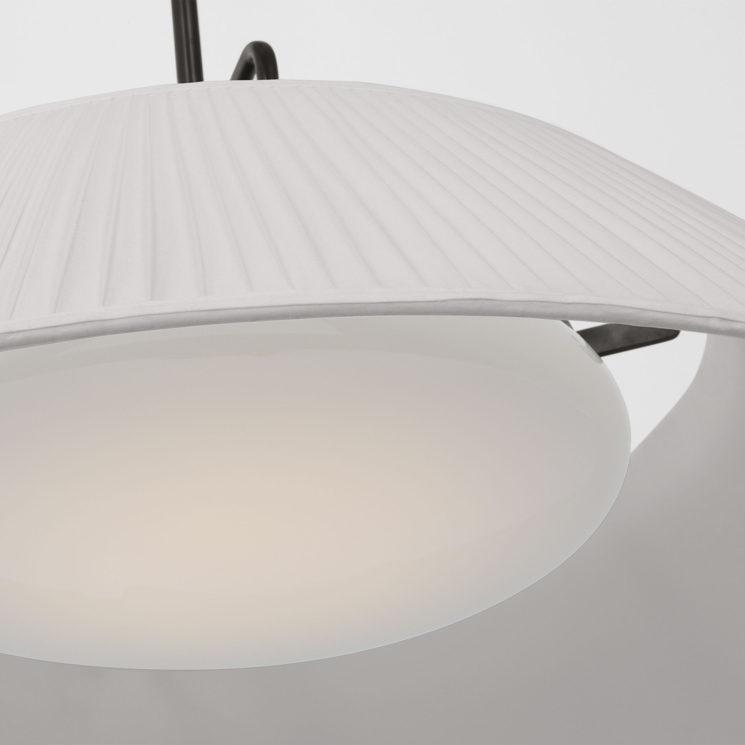 Amber Lewis Serrato LED 32.5 inch Bronze Hanging Shade Ceiling Light