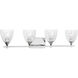 Drew & Jonathan Toffino 4 Light 36 inch Chrome Vanity Light Wall Light in Clear Crackle Glass