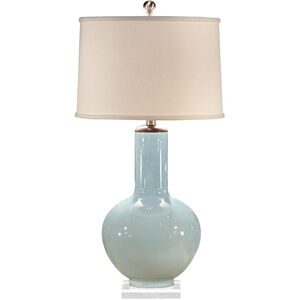 Waterfront 31 inch 100 watt Pale Blue Glaze Table Lamp Portable Light