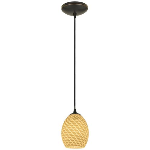 Brandy FireBird LED 6 inch Oil Rubbed Bronze Pendant Ceiling Light in White Firebird