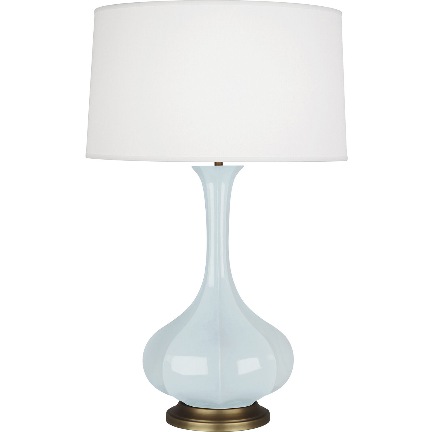 Pike 31.88 inch 150 watt Baby Blue Table Lamp Portable Light in Aged Brass