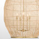 Rattan 5 Light 28 inch Aged Brass Pendant Ceiling Light