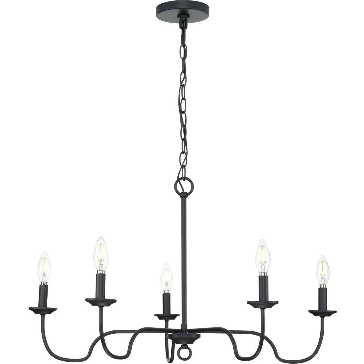 Canebrake 5 Light 30 inch Matte Black Chandelier Ceiling Light