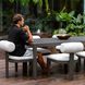 Bolster Back Java Black and Oyster White Outdoor Dining Chair