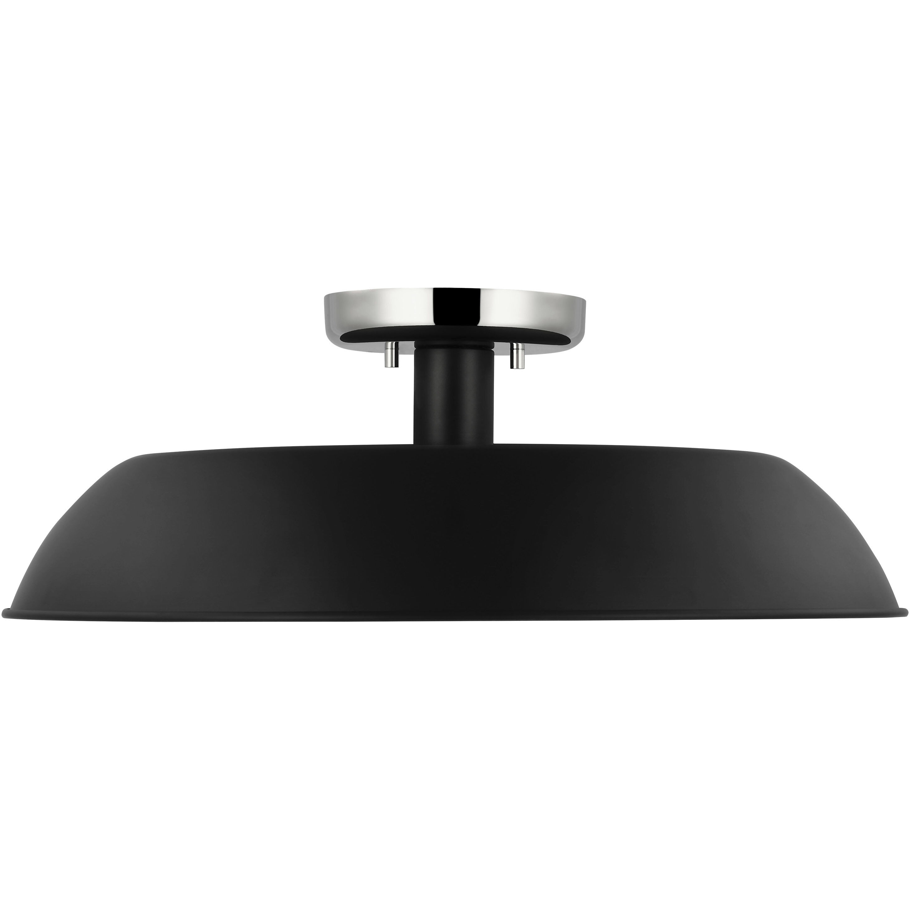 Colony 1 Light 20 inch Matte Black/Polished Nickel Semi Flush Ceiling Light