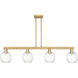 Preston Island Light Ceiling Light in Brushed Brass, Clear Glass