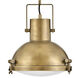 Nautique 1 Light 13 inch Heritage Brass Indoor Pendant Ceiling Light in White