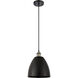 Ballston Dome LED 9 inch Black Antique Brass Mini Pendant Ceiling Light
