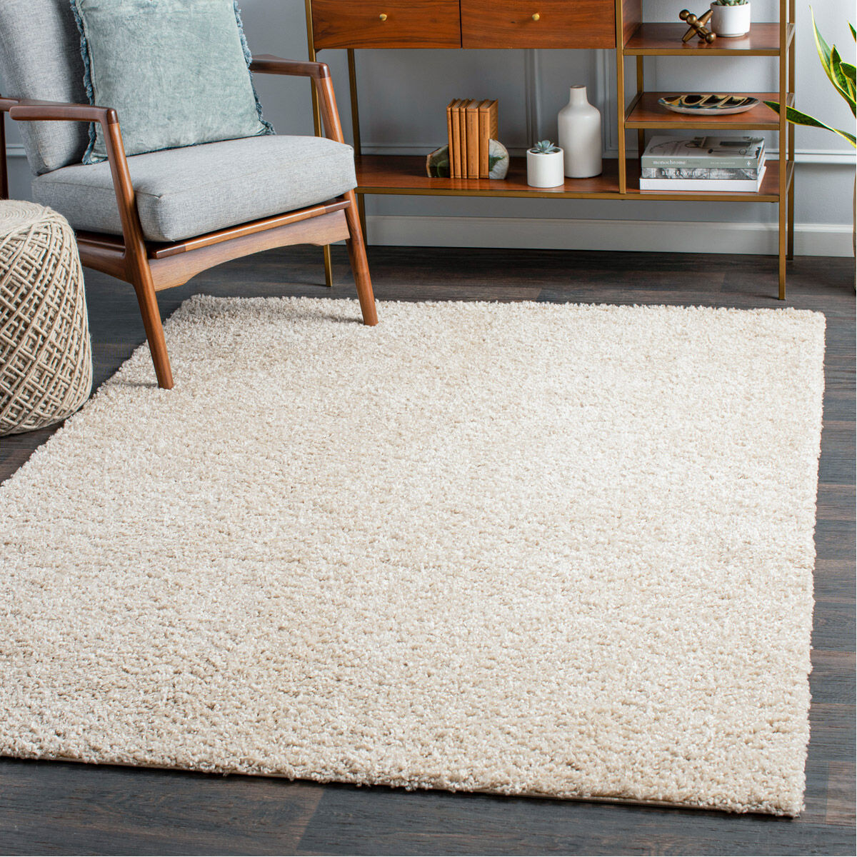 Bliss Shag 108 X 79 inch Beige Rug in 7 x 9
