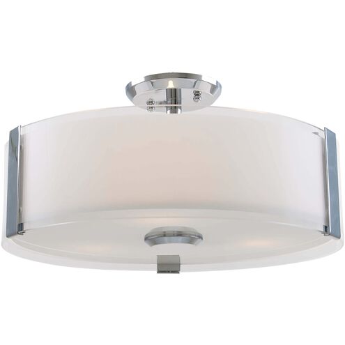 Zurich 3 Light 16 inch Chrome Semi-flush Mount Ceiling Light