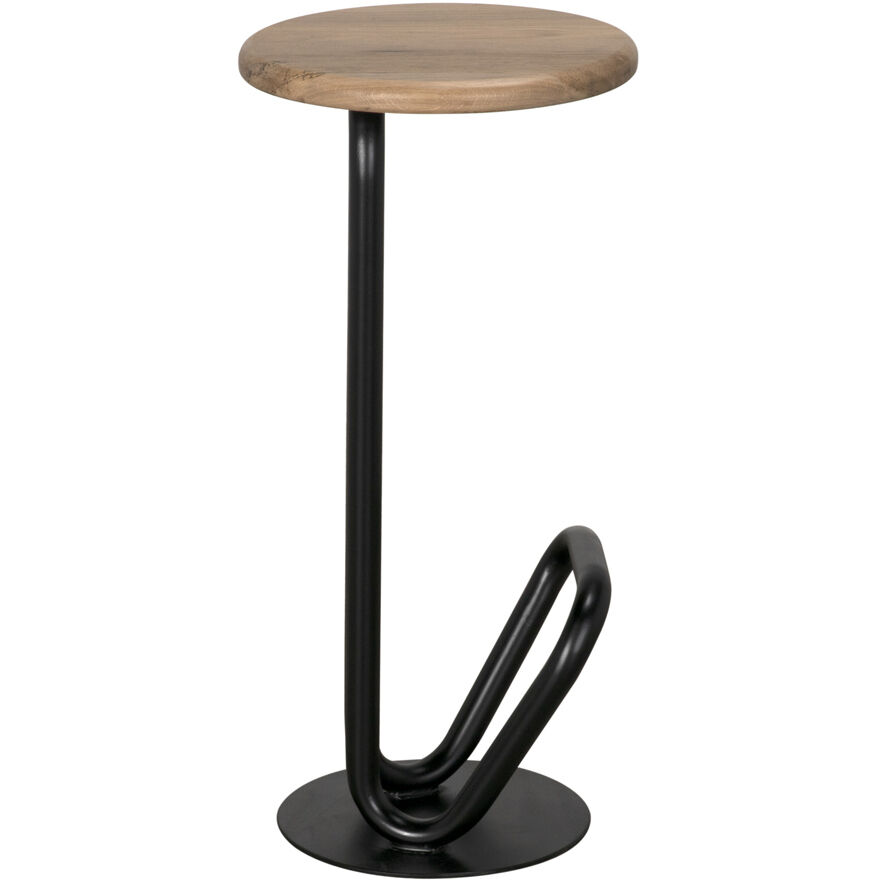 Hook 30 inch Matte Black Bar Stool, Left