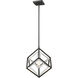Euclid 1 Light 12 inch Chrome and Matte Black Pendant Ceiling Light