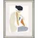 Silhouette Blocks Blue and Beige and Gray and Orange Framed Art