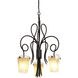 Tribecca 3 Light 26 inch Tortoise Shell Chandelier Ceiling Light in Frost (FROST)