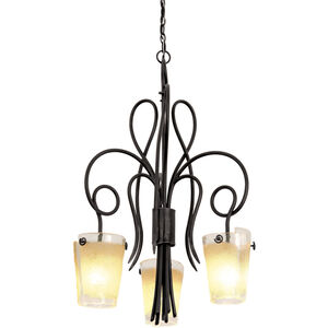Tribecca 3 Light 26 inch Tortoise Shell Chandelier Ceiling Light in Frost (FROST)