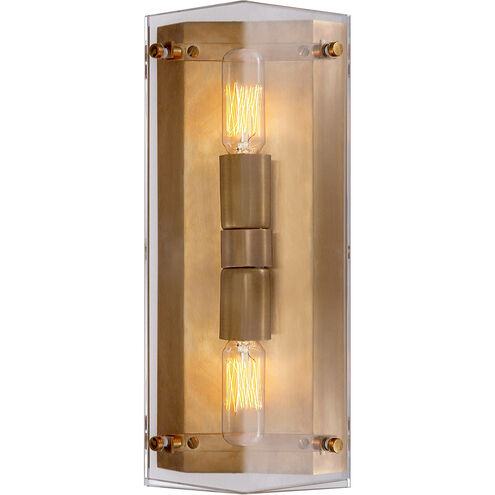 AERIN Clayton 2 Light 5.5 inch Crystal and Hand-Rubbed Antique Brass Wall Sconce Wall Light