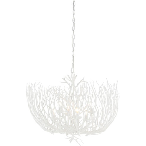 Cora Lee 6 Light 34.5 inch White/Cream Chandelier Ceiling Light, Large