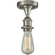 Edison Bare Bulb 1 Light 2 inch Brushed Satin Nickel Semi-Flush Mount Ceiling Light