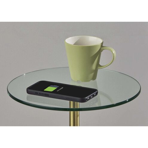 Amira 64 inch 60.00 watt Antique Brass Shelf Floor Lamp Portable Light