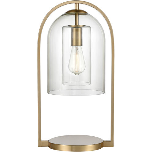 Bell Jar 20 inch 60 watt Aged Brass Desk Lamp Portable Light