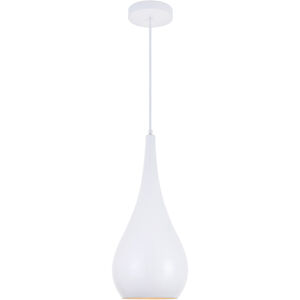 Nora 1 Light 7.5 inch White Pendant Ceiling Light