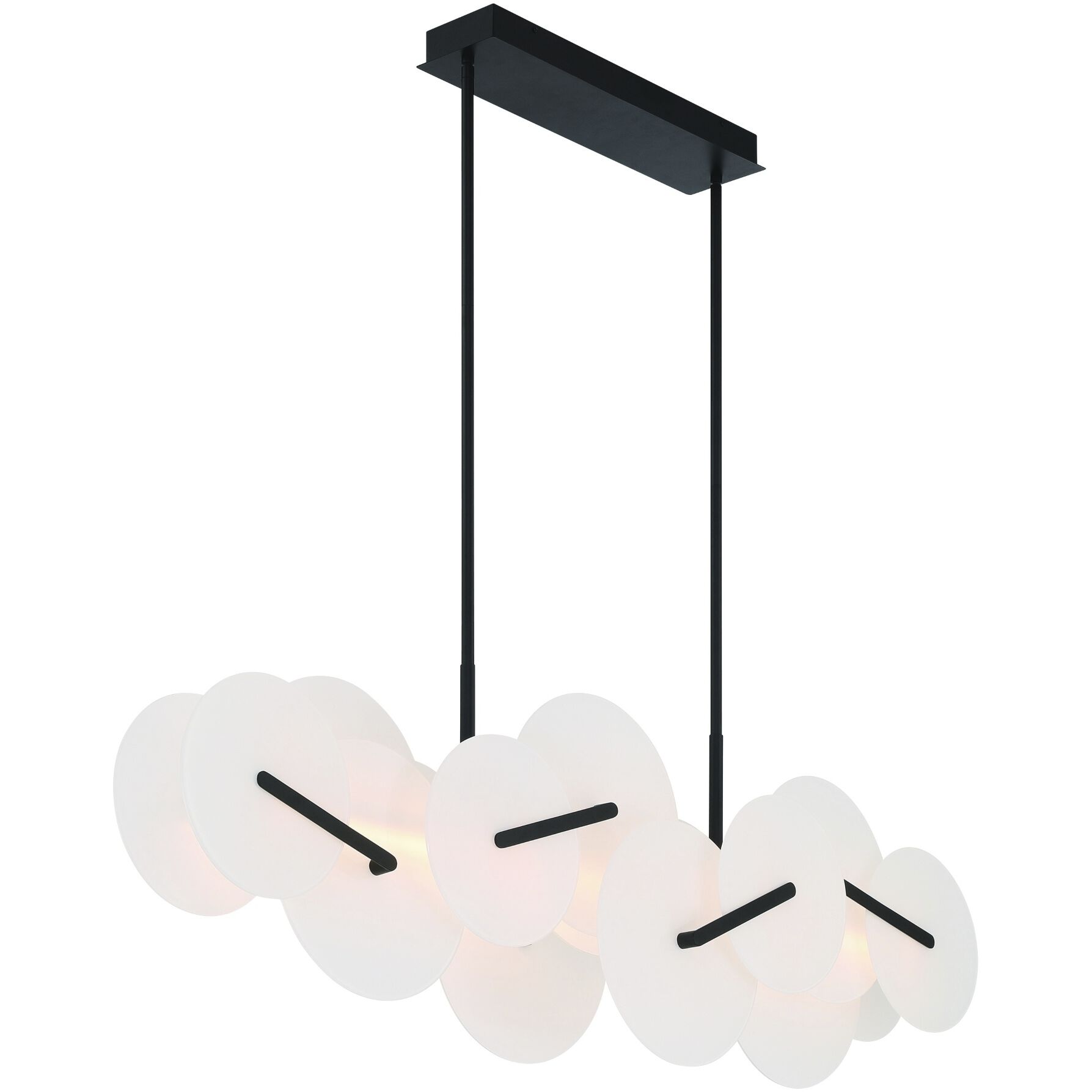 Nuvola Linear Chandelier Ceiling Light in Black