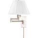 Monroe 0 watt Satin Nickel Swing Arm Sconce Wall Light
