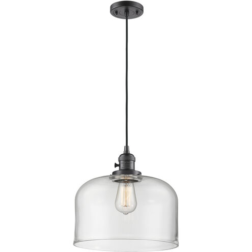 Franklin Restoration Bell 1 Light 12 inch Oil Rubbed Bronze Mini Pendant Ceiling Light in Incandescent, Clear