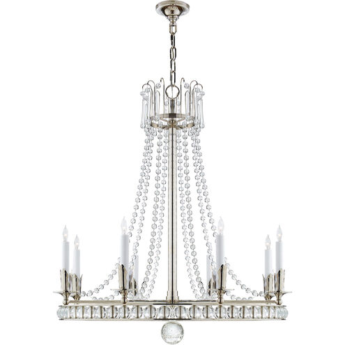 Joe Nye Regency 8 Light 31 inch Polished Nickel Chandelier Ceiling Light, Large