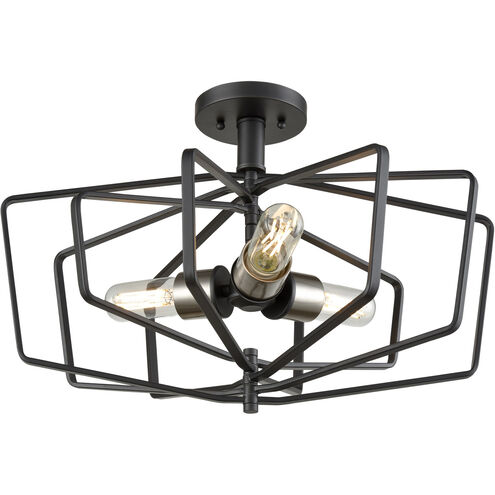 Inuvik 3 Light Multiple Finishes and Graphite Semi-Flush Mount Ceiling Light