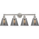 Cone 4 Light 33.5 inch Brushed Satin Nickel Bath Vanity Light Wall Light