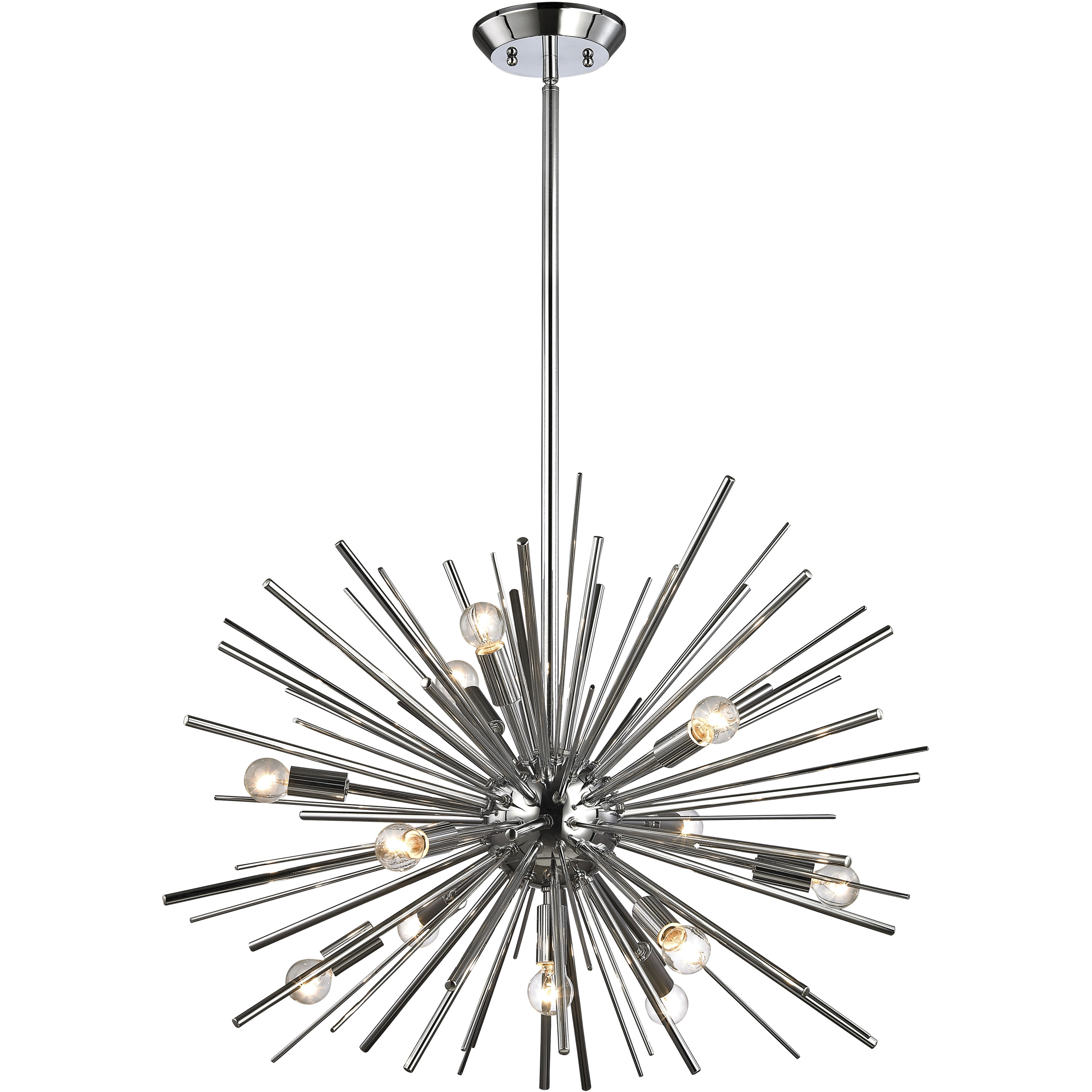 Starburst 12 Light 27 inch Polished Chrome with Clear Chandelier Ceiling Light