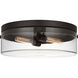 C&M by Chapman & Myers Garrett 2 Light 18.38 inch Aged Iron Flush Mount Ceiling Light