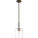 Studio 5 1 Light 7 inch Painted Bronze/Natural Brush Mini Pendant Ceiling Light