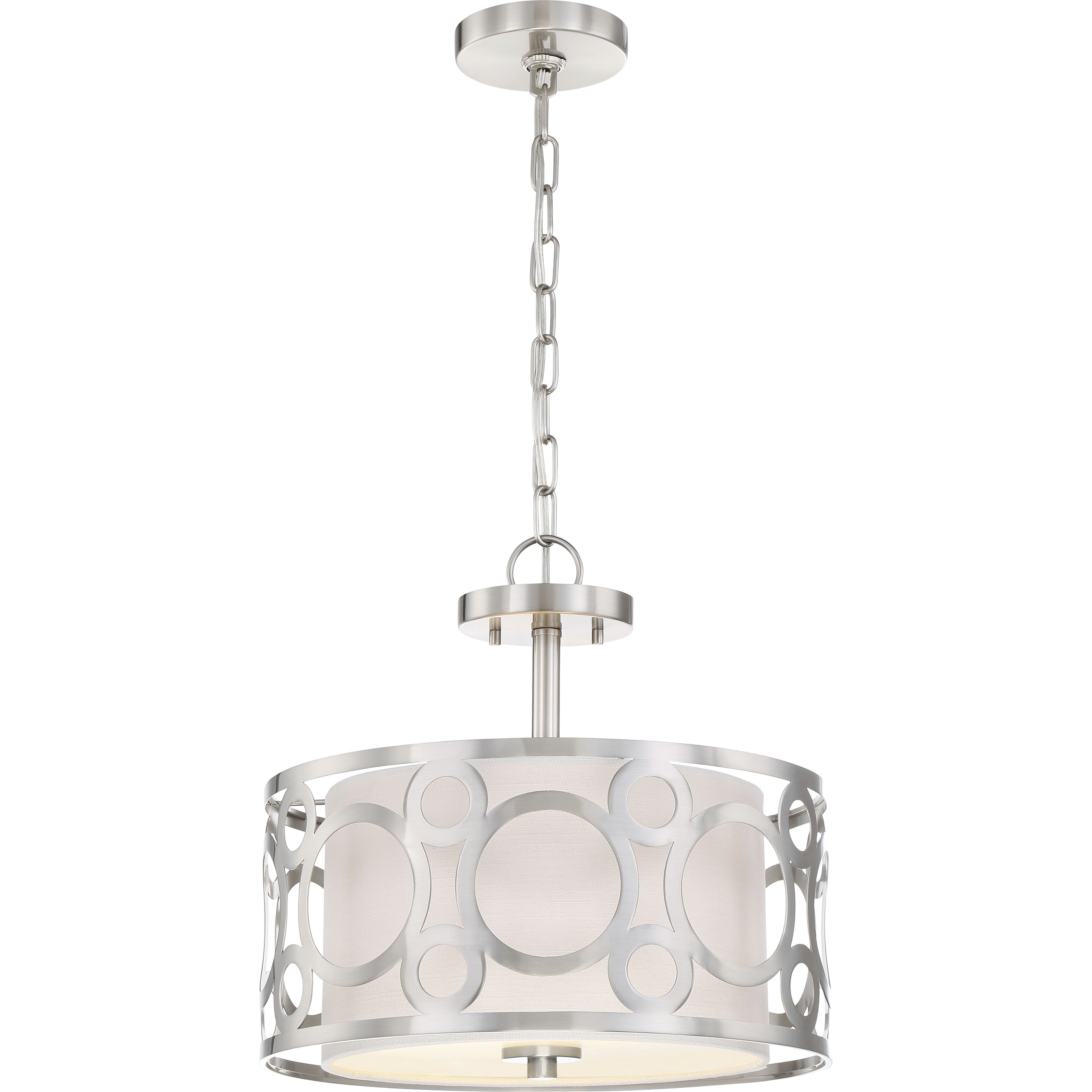 Filigree 2 Light 14.63 inch Brushed Nickel Semi Flush Mount Ceiling Light
