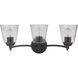 Neighborhood Tyler 3 Light 23 inch Flat Black Vanity Light Wall Light in Clear Seeded, Neighborhood Collection