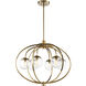 Piltz 6 Light 30 inch Satin Brass Chandelier Ceiling Light