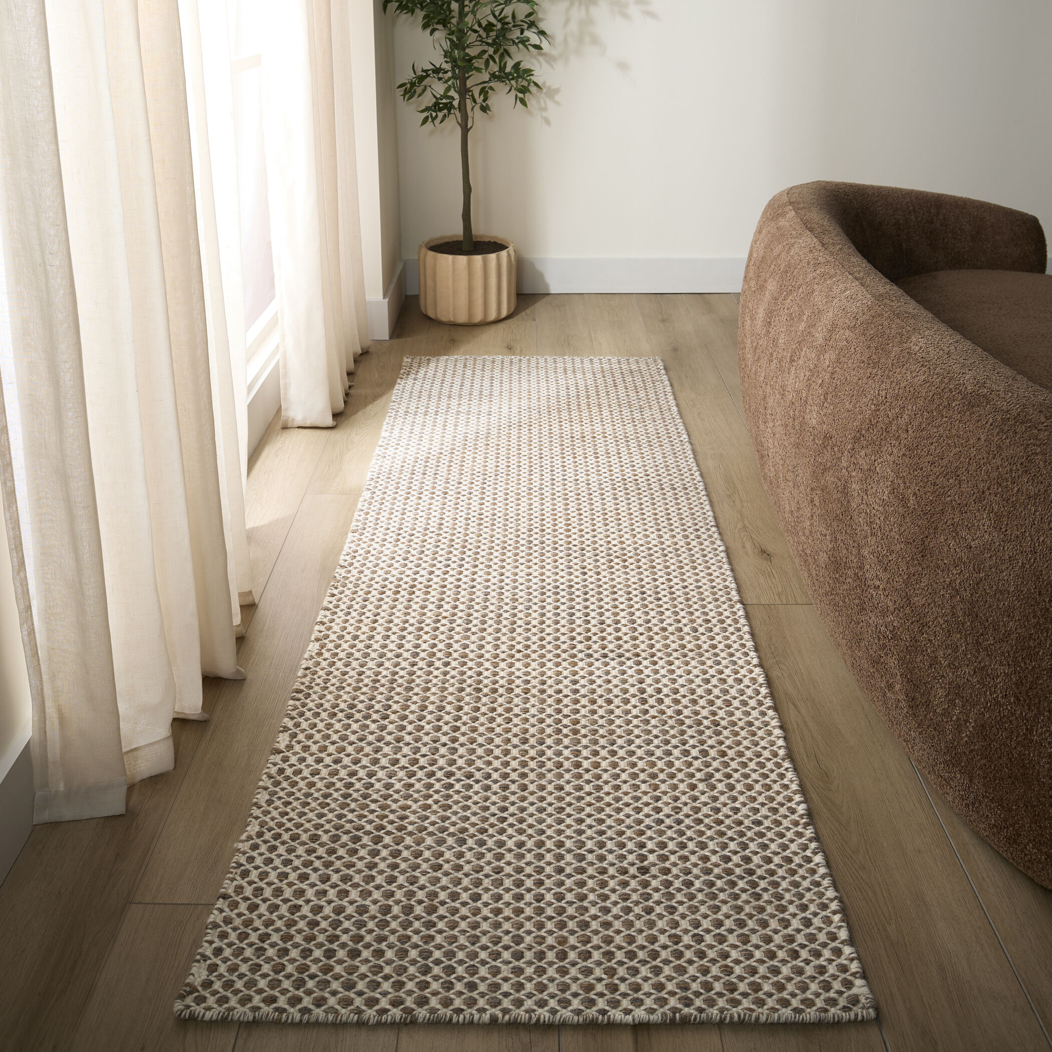 Deya Dark Brown and Ivory Indoor Rug