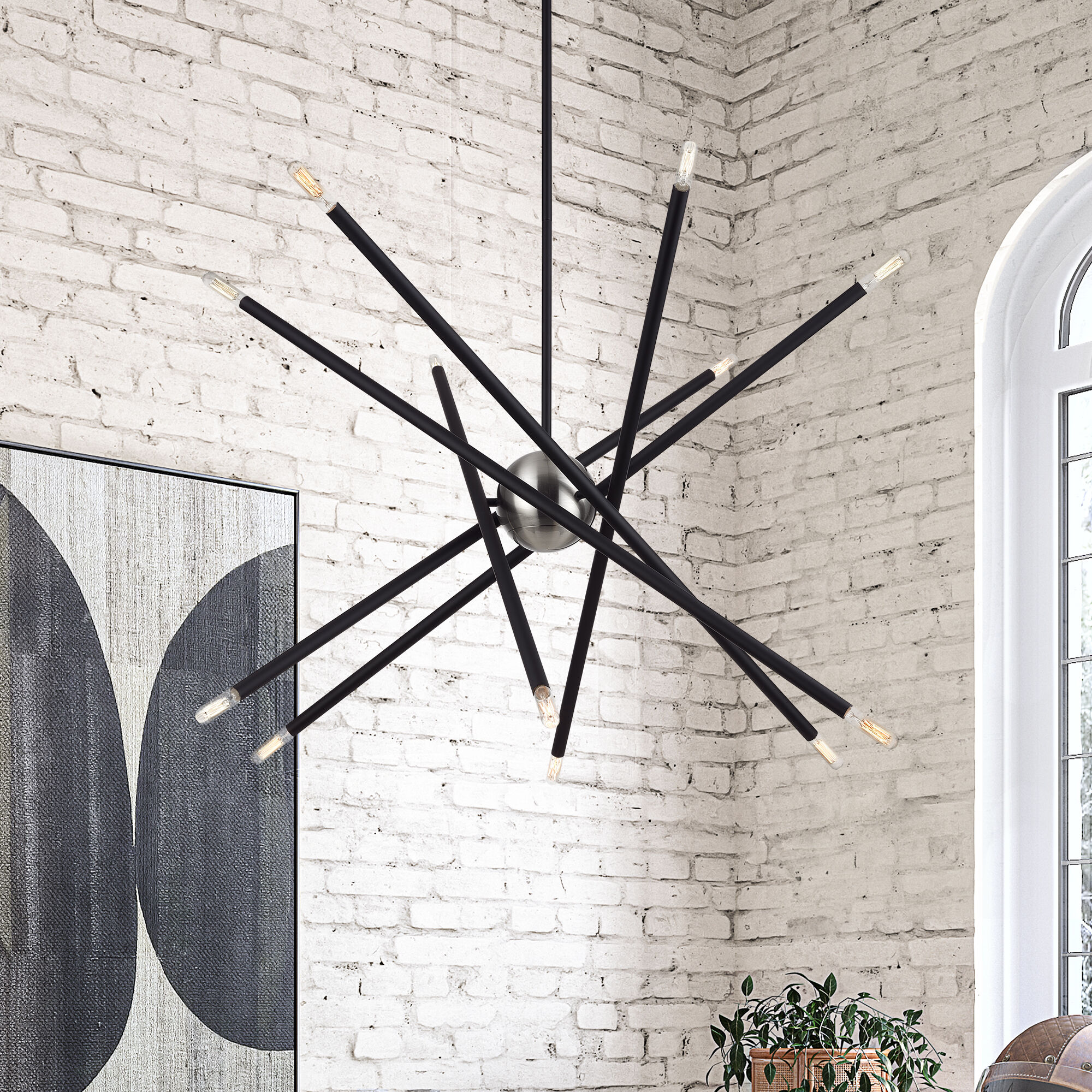 Soho 12 Light 36 inch Black Chandelier Ceiling Light