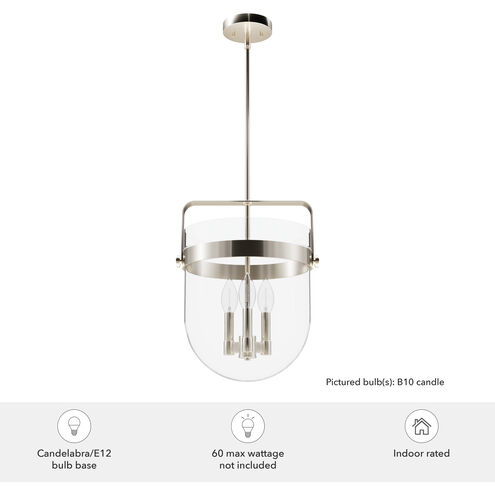 Karloff 3 Light 13.75 inch Brushed Nickel Pendant Ceiling Light