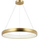Maverick LED 24 inch Brushed Gold Pendant Ceiling Light