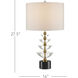 Waterfall 27.5 inch 150 watt Clear and Natural and Brass Table Lamp Portable Light
